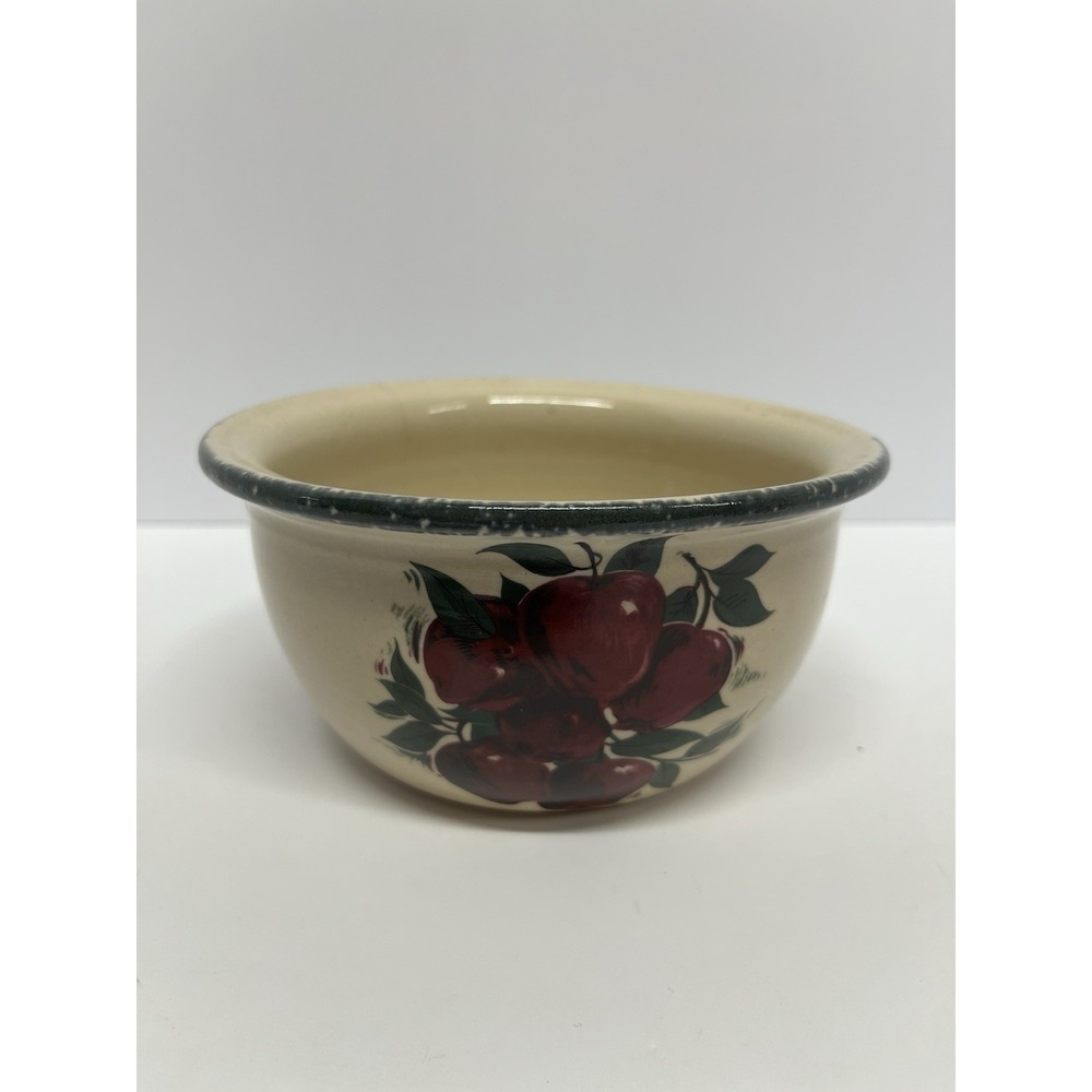 Vintage Home And Garden Party Apple Pattern Stoneware Soup Cereal Bowl 3" X 6"